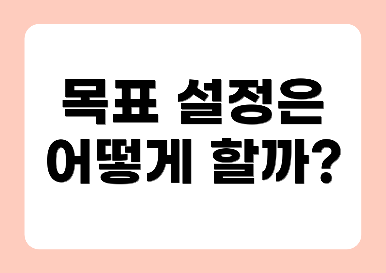 목표 설정은 어떻게 할까?