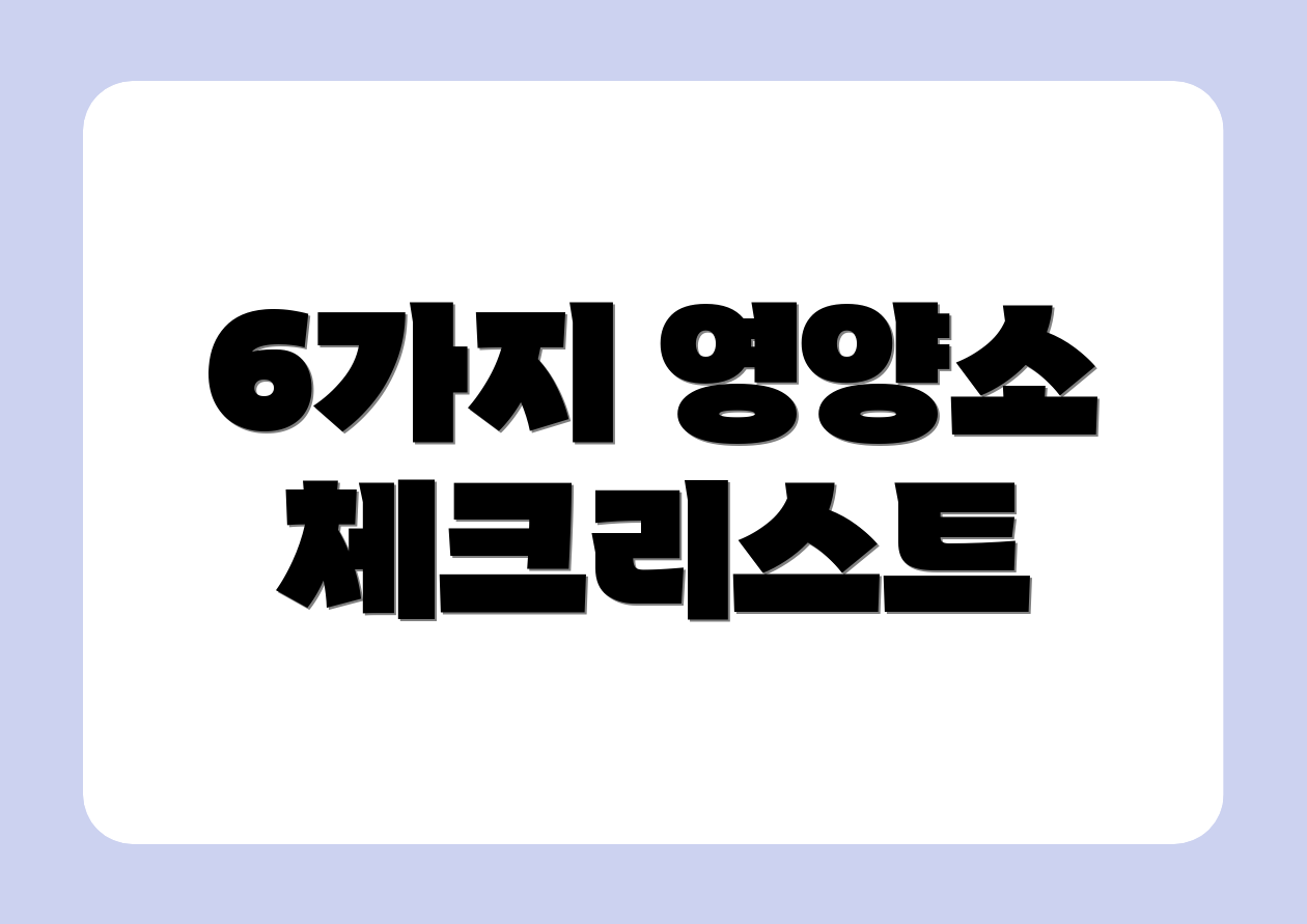 6가지 영양소 체크리스트